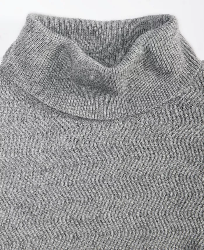 Men's Textured Zig-Zag Turtleneck Sweater - thumbnail 5