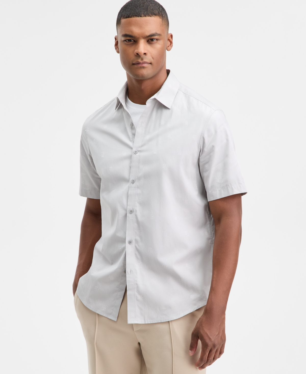 Alfani Men's Short-Sleeve Dobby Shirt, Macy's Exclusive