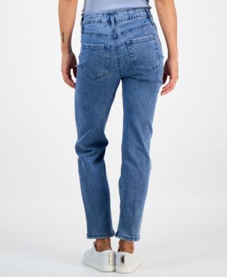 Women's Embroidery High-Rise Straight Jeans, Macy's Exclusive