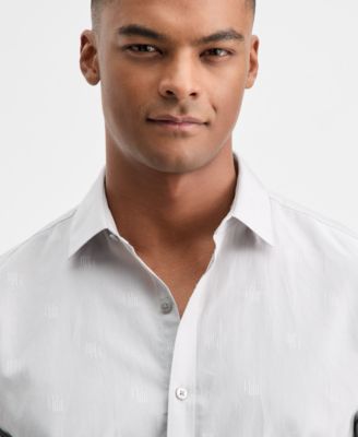 Men's Long-Sleeve Micro Chevron Shirt, Macy's Exclusive