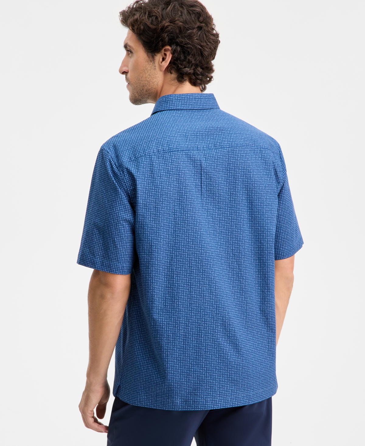 Alfani Men's Dot Maze Printed Short-Sleeve Button Shirt, Macy's Exclusive