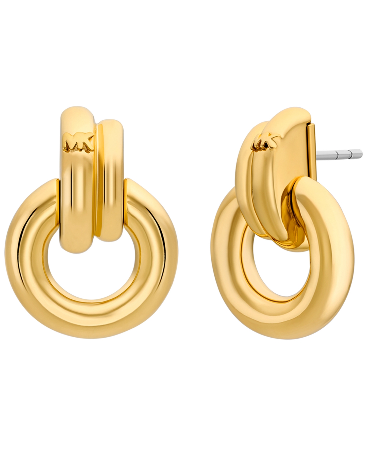 Michael Kors Interlocking Hoop Earrings In Gold