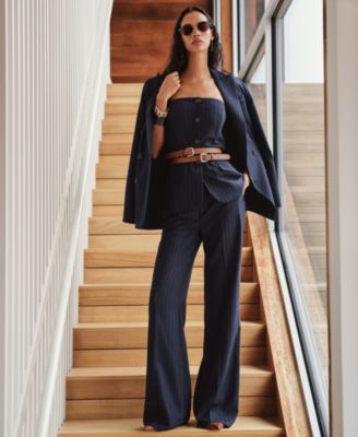 Double-Buckle Stacked Wide Leather Belt