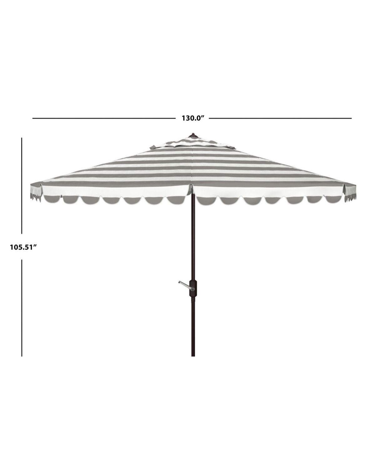 Safavieh Vienna 11' Crank Umbrella In Gray