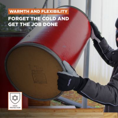 Men's Nylon & Leather Glove - Insulated Work Gloves for Sub-Freezing Temperatures