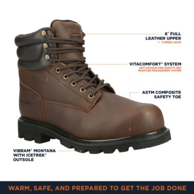 Men's Men s Classic Brown Leather Composite Toe Work Boots - Durable, Comfortable, and Safe for Tough Jobs