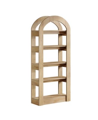 5-Tier Kitchen Pantry Cabinet, Tall Freestanding Pantry Organizer with Arch Design, Wooden Storage Shelf