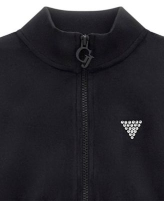 Girls' 8-16 Velour Rhinestone-Embellished Triangle Logo Active Sweatshirt