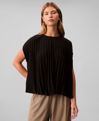 Calvin Klein - Women's Pleated Short Sleeve Top