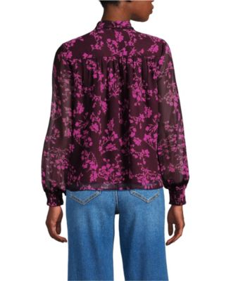 Women's Chiffon Removable Tie Neck Blouse