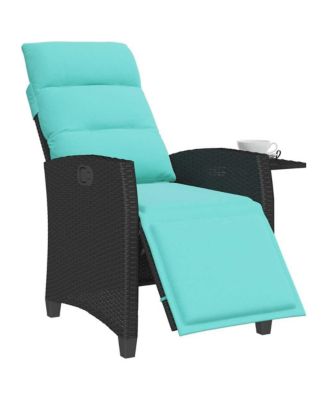 Reclining Garden Chair Black Poly Rattan Standard