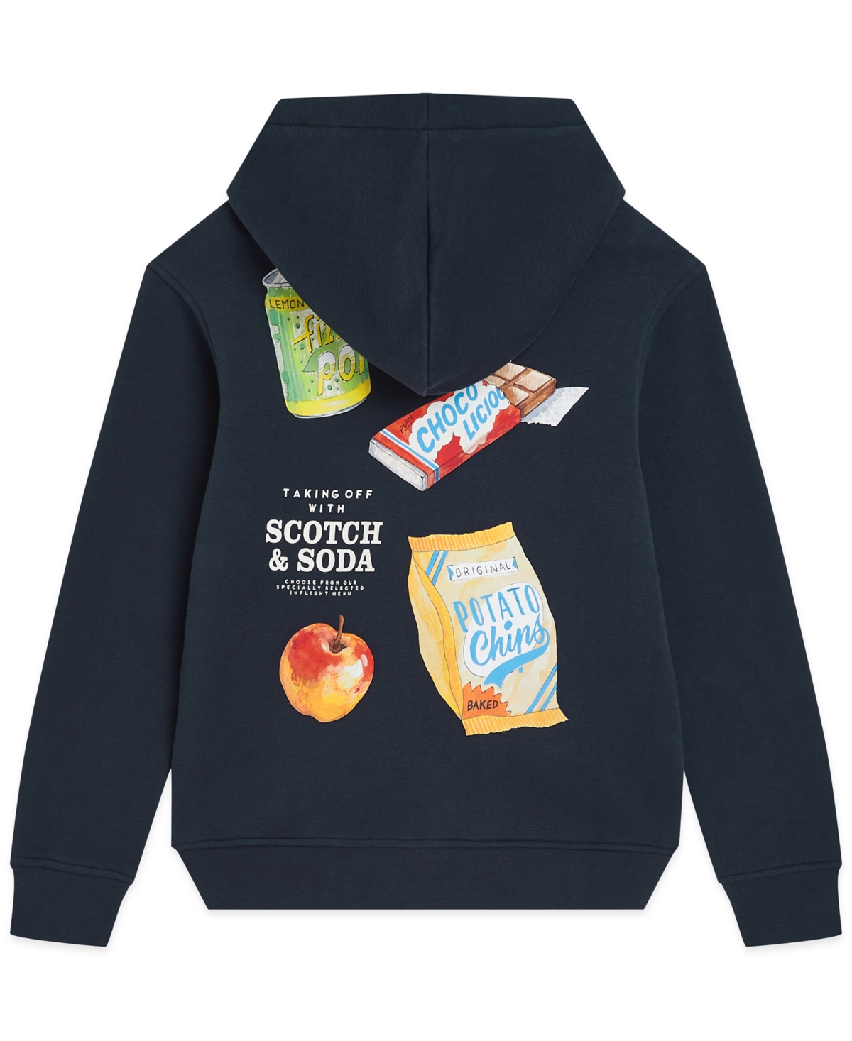 Scotch & Soda Boys 8-16 Graphic Print Hoodie Sweatshirt In Blue