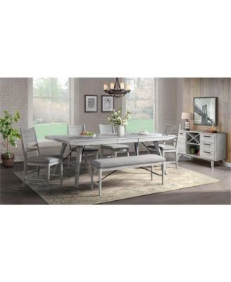 50"" Backless Bench in Weathered White