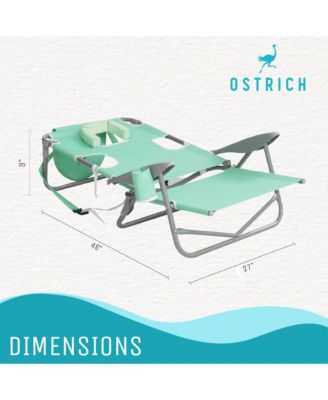 On-Your-Back Outdoor Reclining Beach Lounge Pool Camping Chair, Teal