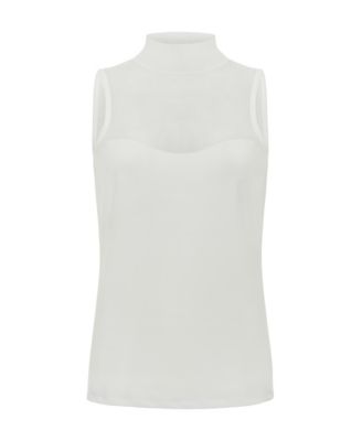 Women's Ellen Sleeveless Mesh Mockneck Top