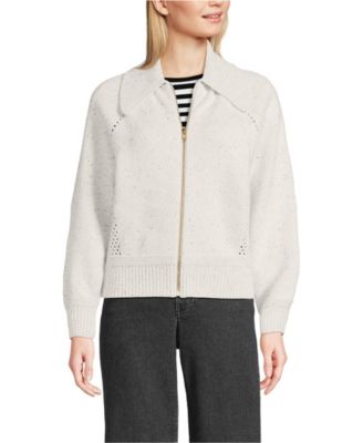 Women's Drifter Large Collar Zip Front Cardigan Sweater