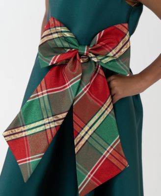 Girls' 2T-6X Mikado Plaid Hi-Lo Dress