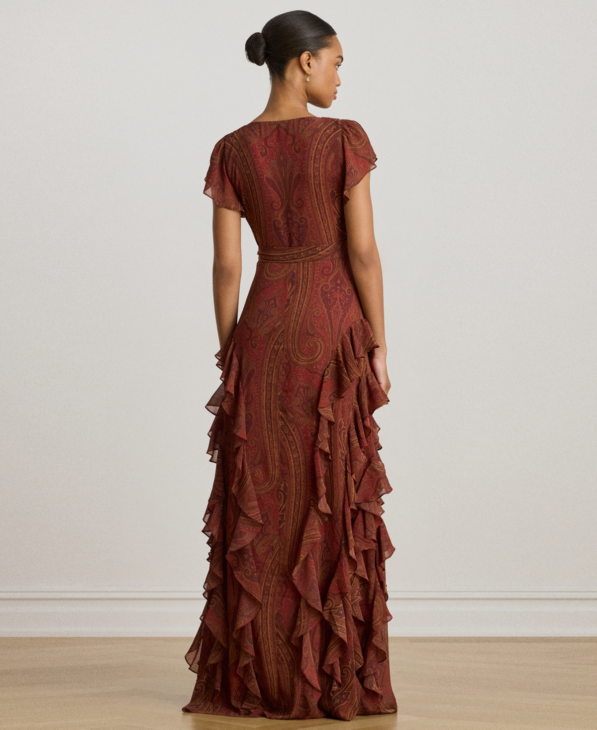 Ralph Lauren Women's Paisley V-neck Gown In Multi