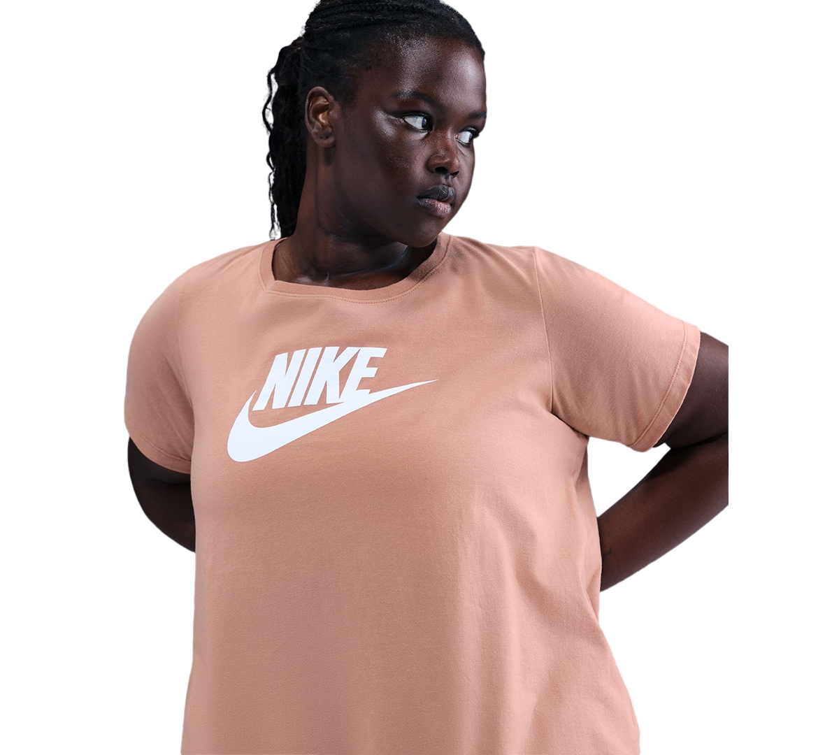 Nike Plus Size Active Sportswear Essentials Short-sleeve Logo T-shirt In Pink