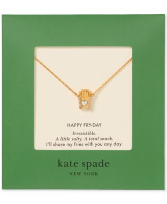 Cubic Zirconia Happy Fry-Day Pendant Necklace