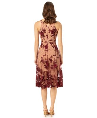 Women's Audrey Floral Applique Lace Mini Dress