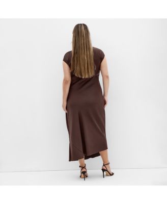 Plus Size Beatrix Knot Satin Dress