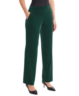 Women's High Rise Straight Leg Velvet Pants