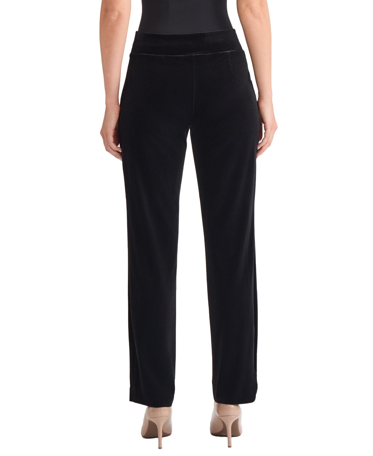 Jones New York Women's High Rise Straight Leg Velvet Pants In Black