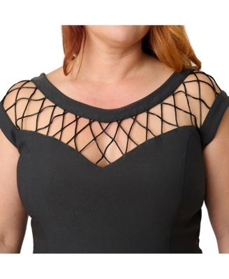 Plus Size Diamond Cutout Swing Dress