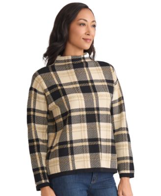 Women's Plaid Mock Neck Sweater