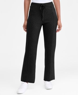 Women's Rhinestone Drawstring-Waist Knit Pants, Macy's Exclusive