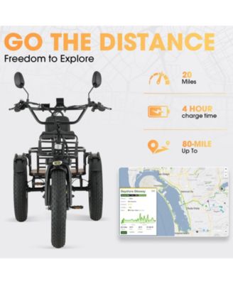 Electric Tricycle for Adults, 20"x4" Folding Fat Tire Electric Trike, 750W(Peak 1350W) Motor Etrike, 48V13Ah Battery, 3-Wheel Electric Bike