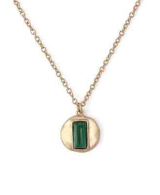 Malachite Molten Disc Pendant Necklace