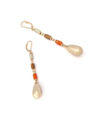 Mixed Stone Molten Bead Linear Earrings