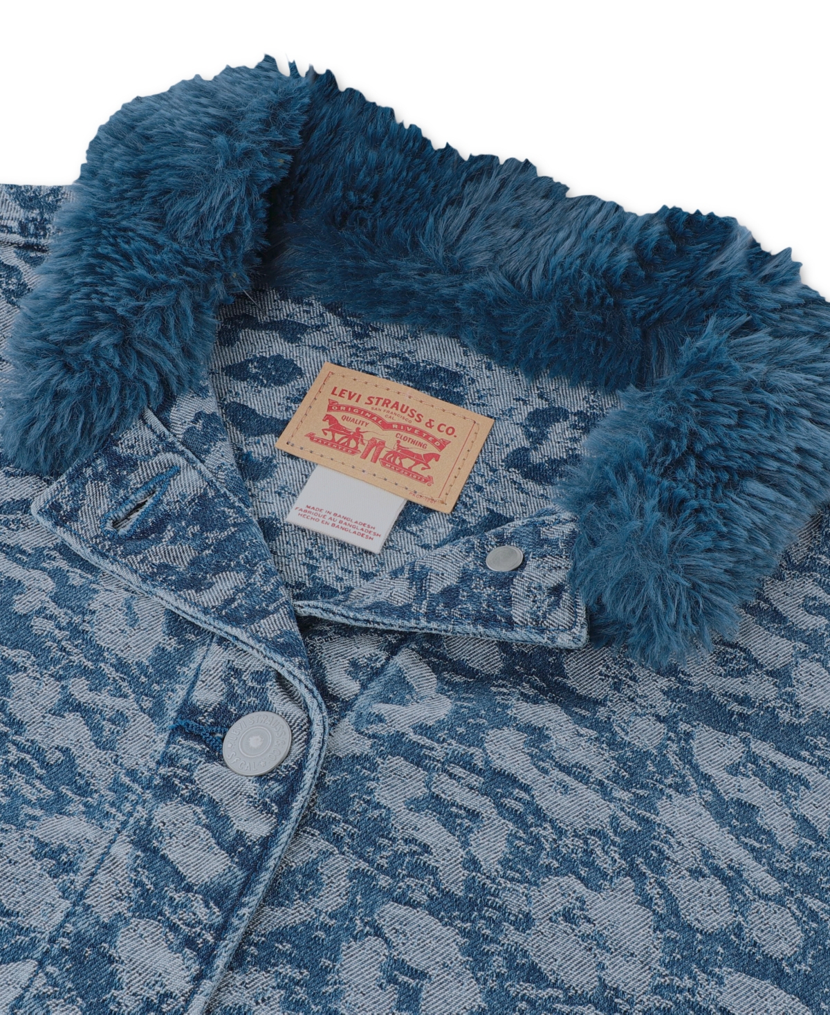 Levi's Girls 7-16 Oversized Leopard Print Trucker Jacket