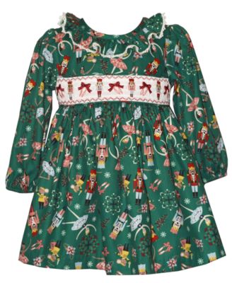Bonnie Baby - Baby Girls 2-Piece Nutcracker Smocking Dress and Panty Set
