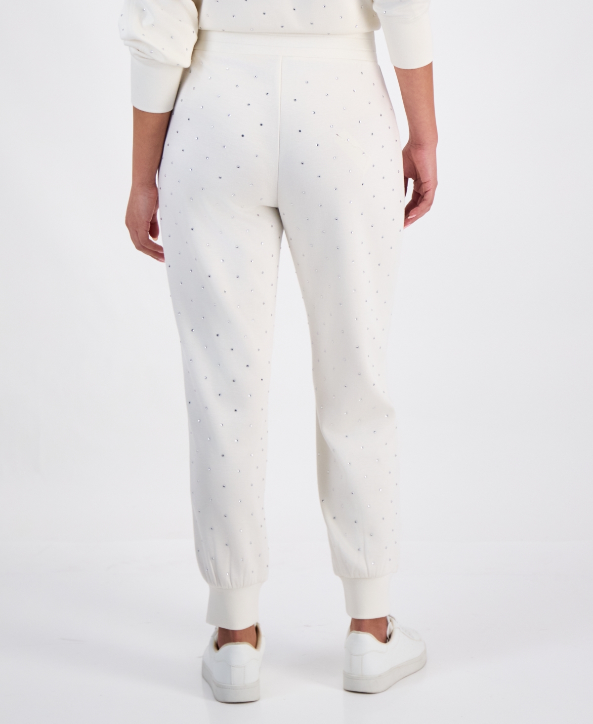 Inc International Concepts Petite Embellished High Rise Jogger Pants, Macy's Exclusive In White