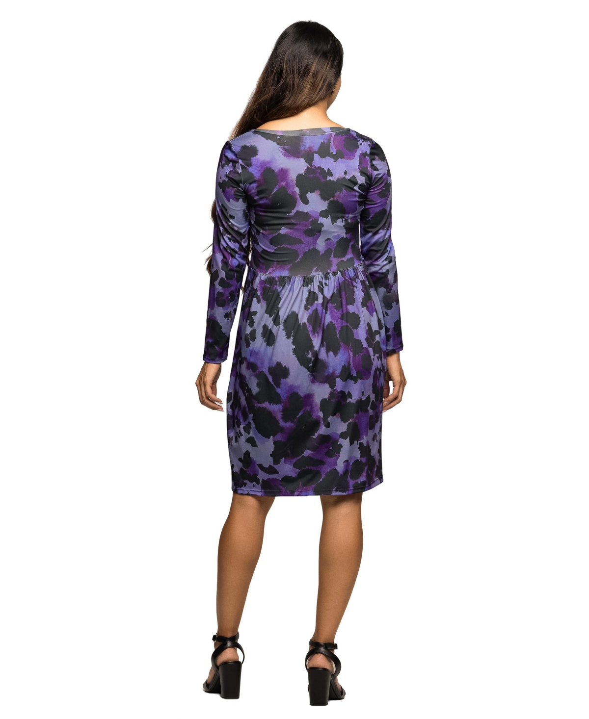 24seven Comfort Apparel Women's Maternity Long Sleeve Empire Waist Dress