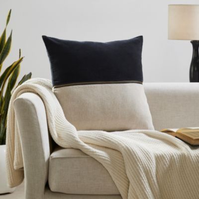 Layla Velvet Linen Zipper Throw Pillow Covers, 20"x 20", Set of 2