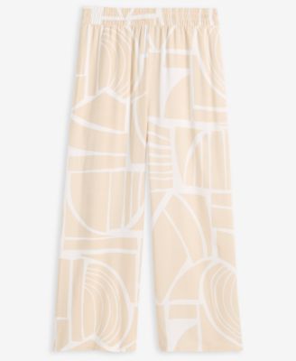 Petite Printed Cropped Pull-On Pants, Macy's Exclusive