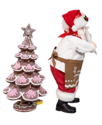 Fabrich&eacute; 10.5" Santa Decorating Gingerbread Tree, 2-Pc. Set