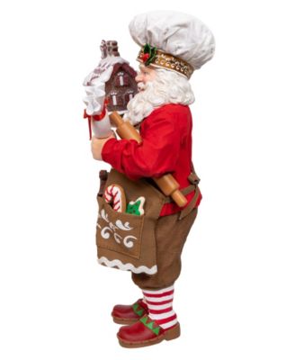 10.5-Inch Fabrich&eacute; Chef Santa Decorating Gingerbread House