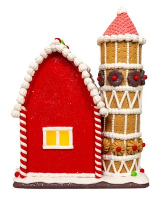 12" Battery Operated LED Gingerbread Barn