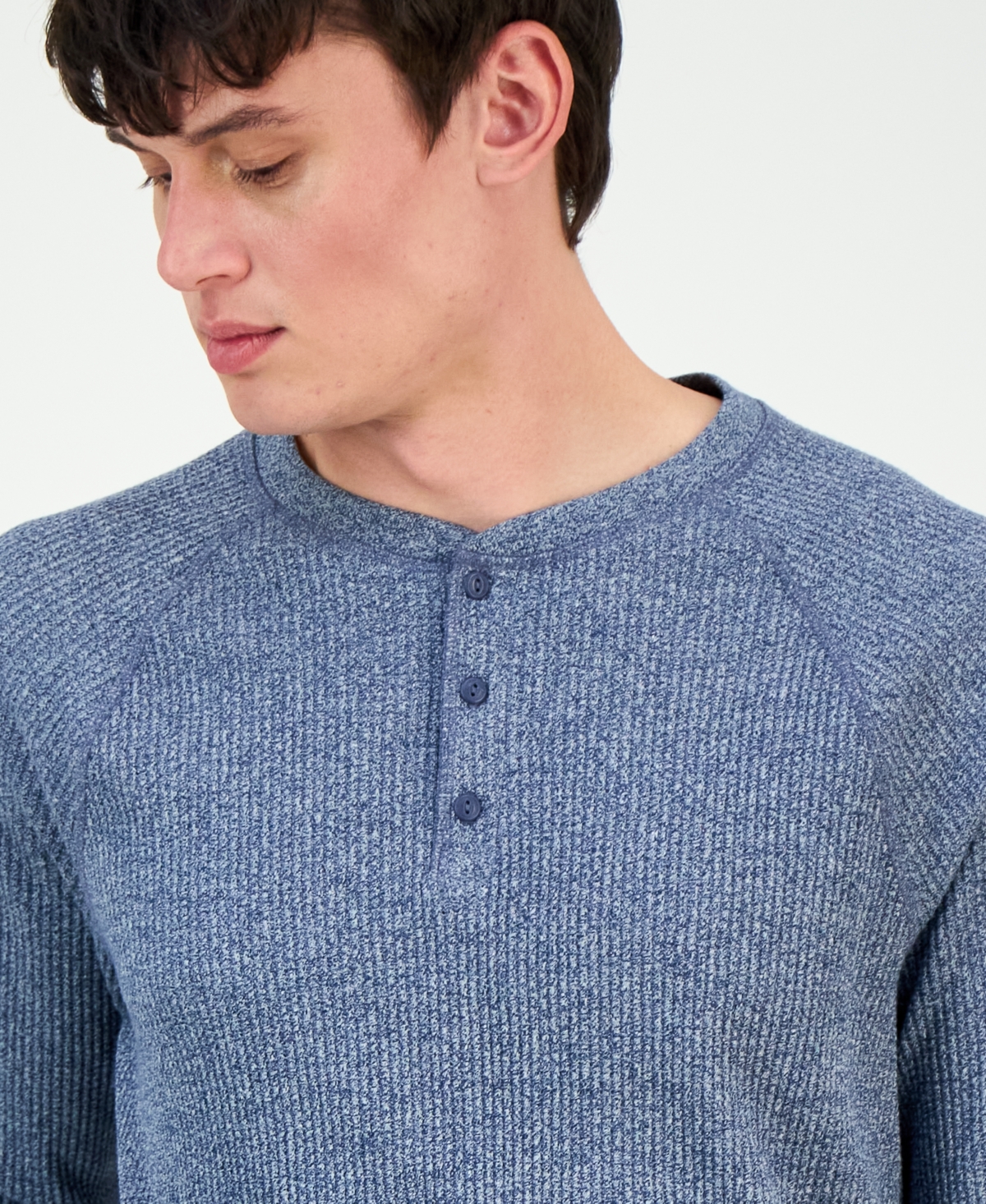 Sun + Stone Men's Thermal Waffle-Knit Henley Shirt, Macy's Exclusive