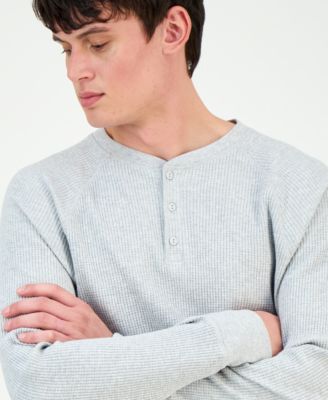 Men's Thermal Waffle-Knit Henley Shirt