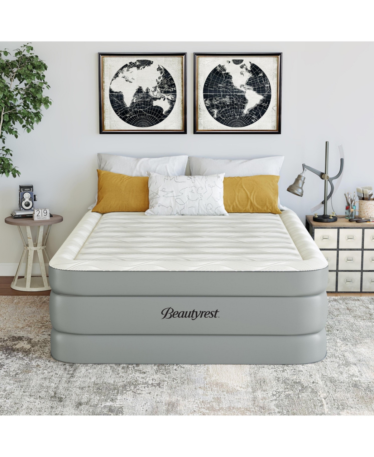 Beautyrest 20 in. Luxaire Raised Air Mattress with Cool Vent Top, Auto Shutoff Pump