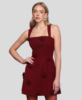 Women's Rosette Fit & Flare Mini Dress