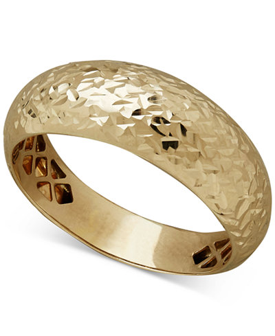 Dome Band with Textured Detail in 14k Gold