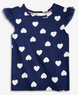 Girls 5-20 Heart-Print Ruffled Top, Macy's Exclusive