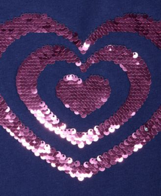Girls 5-20 Sequined Heart Long-Sleeve T-Shirt, Macy's Exclusive